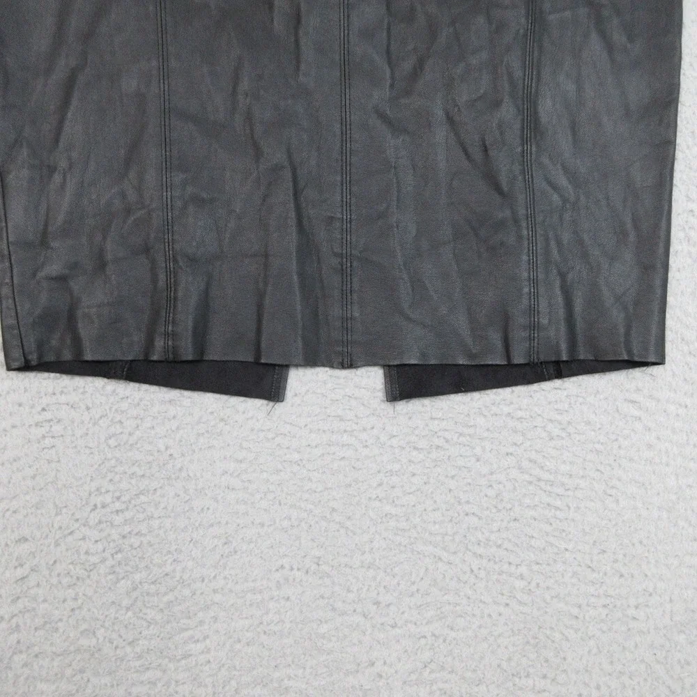 Express‎ Faux Leather Skirt Women 10 Black Chic Edgy Trendy Modern Sleek Moto